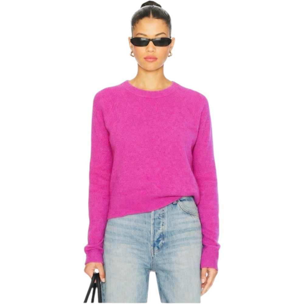 Barbie Pink Rachel Zoe 100% Cashmere 2-Ply Crewneck Soft Luxe Knit Pullover 📐L
